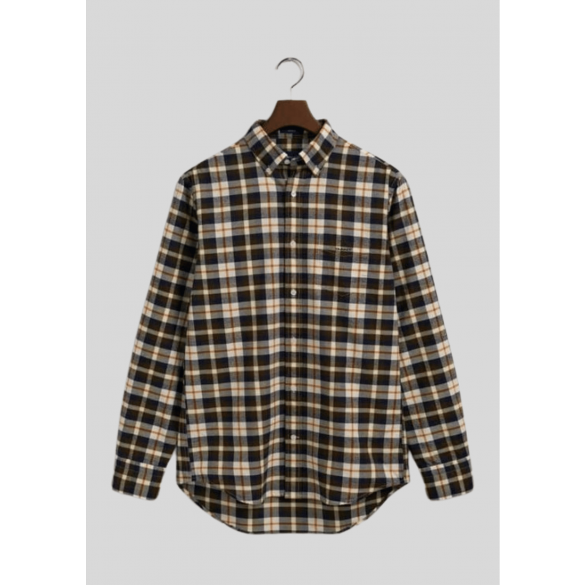 Gant, Skjorte, Flannel, Brown Check