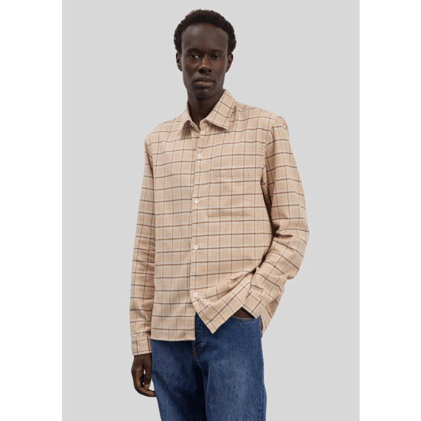 Another Aspect, Skjorte, Another Shirt 4.0, Brown-Yellow Stripe 