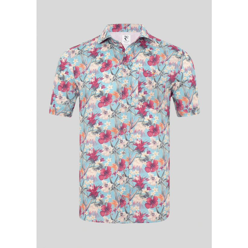 R2, Skjorte SS, Foral Viscose Shirt Short Sleeve 