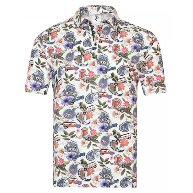 R2, STRETCH POLO I ALLOVER PRINT 