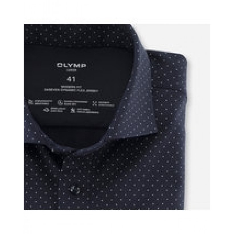 LANGÆRMET SKJORTE, 'STRETCH' / NAVY