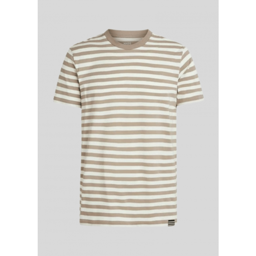 Mads Nørgaard, T-shirt, Thor Midi, Khaki Stribet