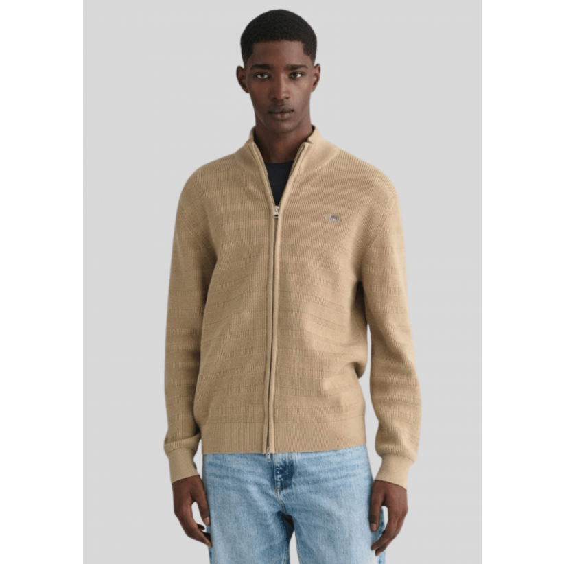 GantStikCardiganStripeTextureSand-01
