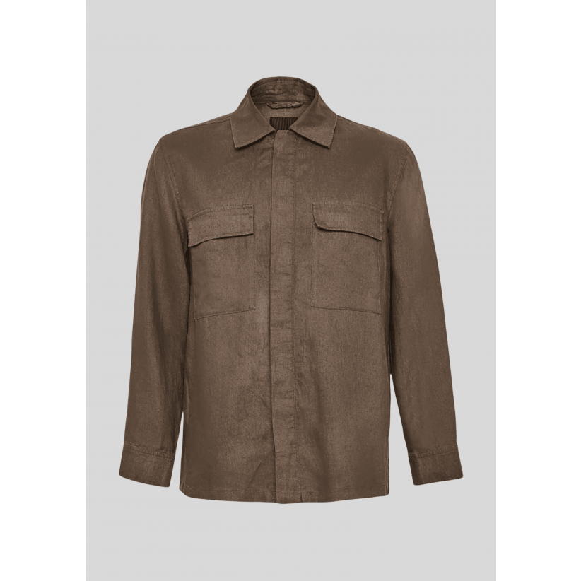 Sand Copenhagen, Overshirt, Aiden Linen Overshirt, Cinnamon Brown 