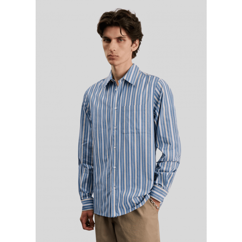 Another Aspect, Skjorte, Another Shirt 3.0, Blue Gold Stripe 