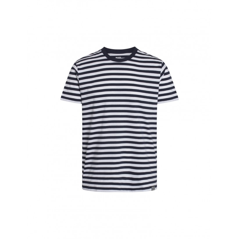 MADS NØRGAARD, MIDI THOR T-SHIRT I NAVY-HVID 