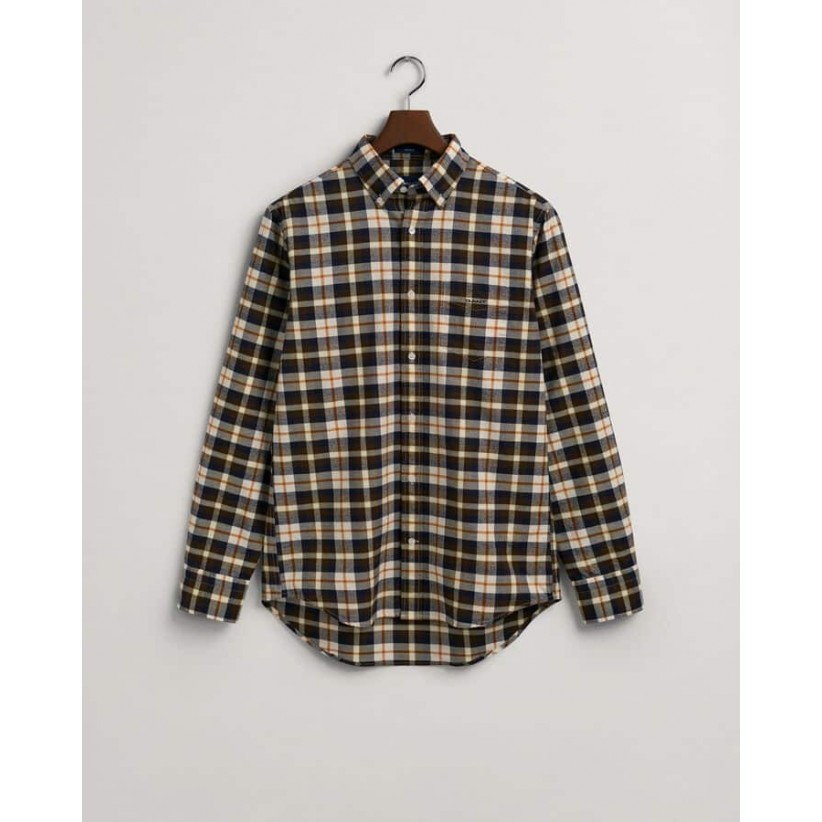 GANT, FLANNEL SKJORTE I BRUN