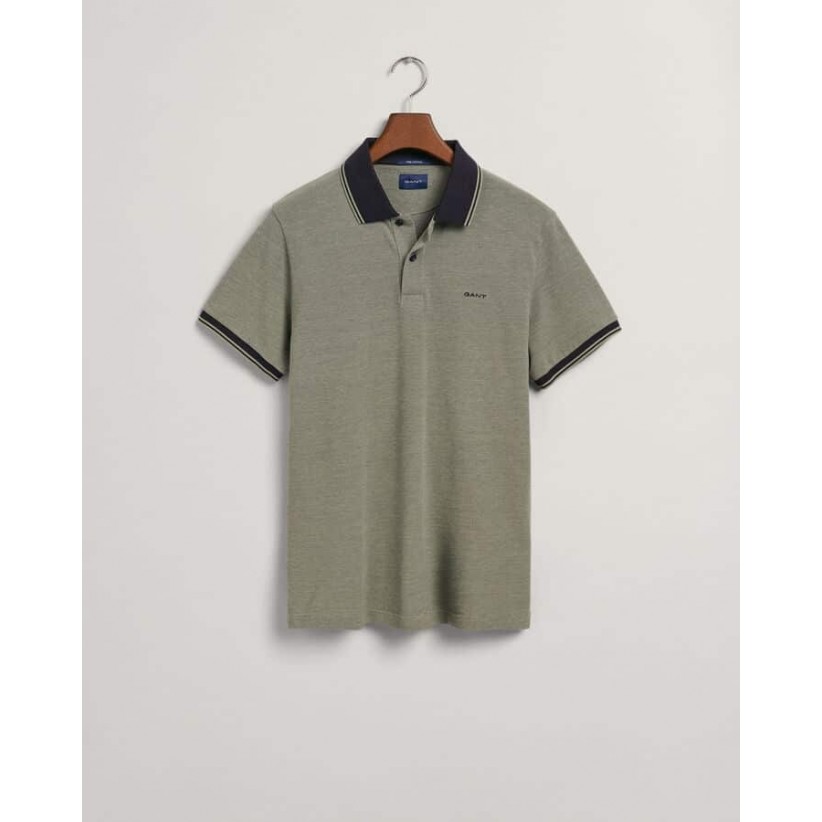 GANT, OXFORD PIQUE-POLO I GRØN /2012/ 312 BASIL GREEN