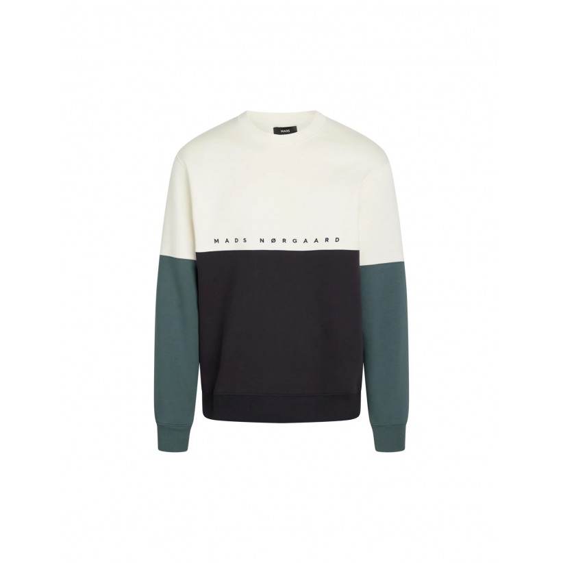 MADS NØRGAARD, BLOCK SWEASHIRT I HVID