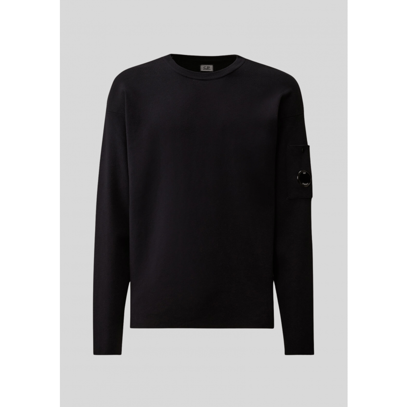 C.P. Company, Strik, Cotton Sea Island Lens Sweater, Total Eclipse