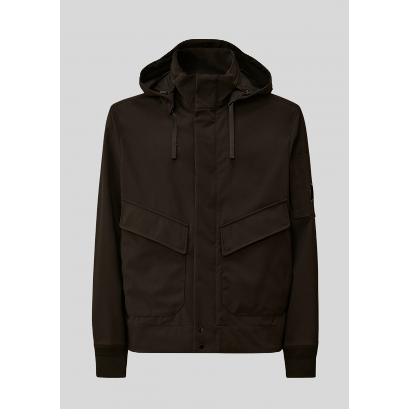 C.P. Company, Overtøj, Shell-R Hooded Lens Jacket, Black