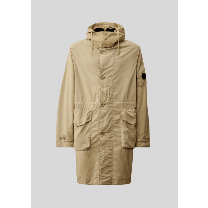 C.P. Company, Overtøj, Flatt Nylan Mixed Goggle Parka, Dove 