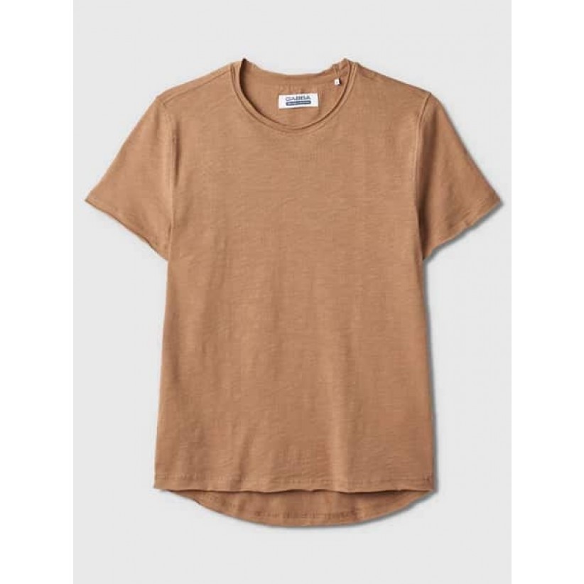GABBA, KONRAD SLUB T-SHIRT I LYS BRUN