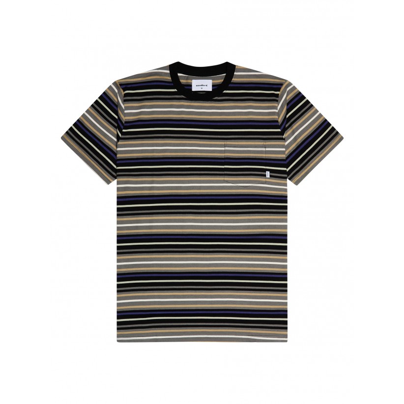 WOODBIRD, SOMA T-SHIRT I SORT STRIB