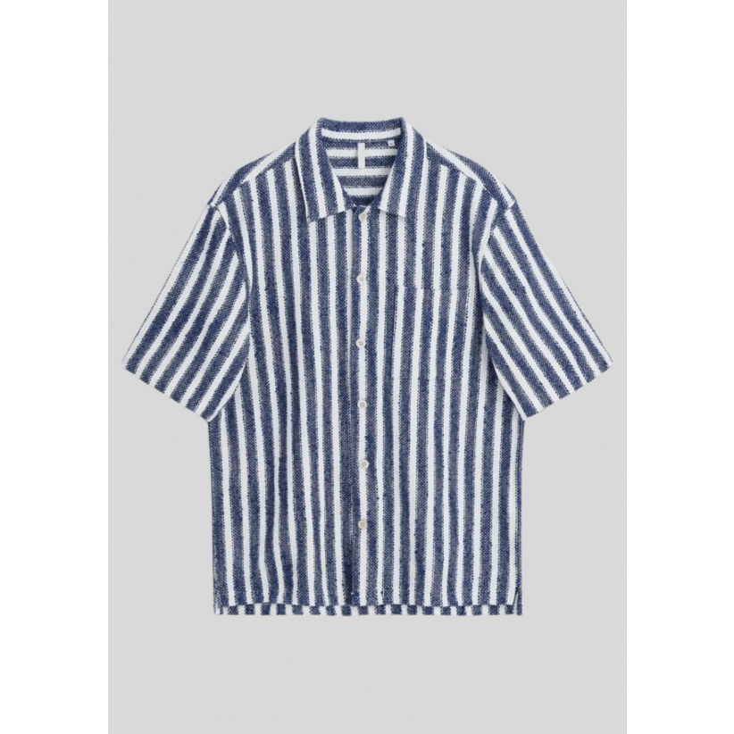 Sunflower, Skjorte, Spacey SS 1188, Navy Stribet 