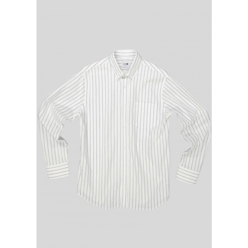 NN07, Skjorte, Arne 5246 Seersucker, Black Stripe