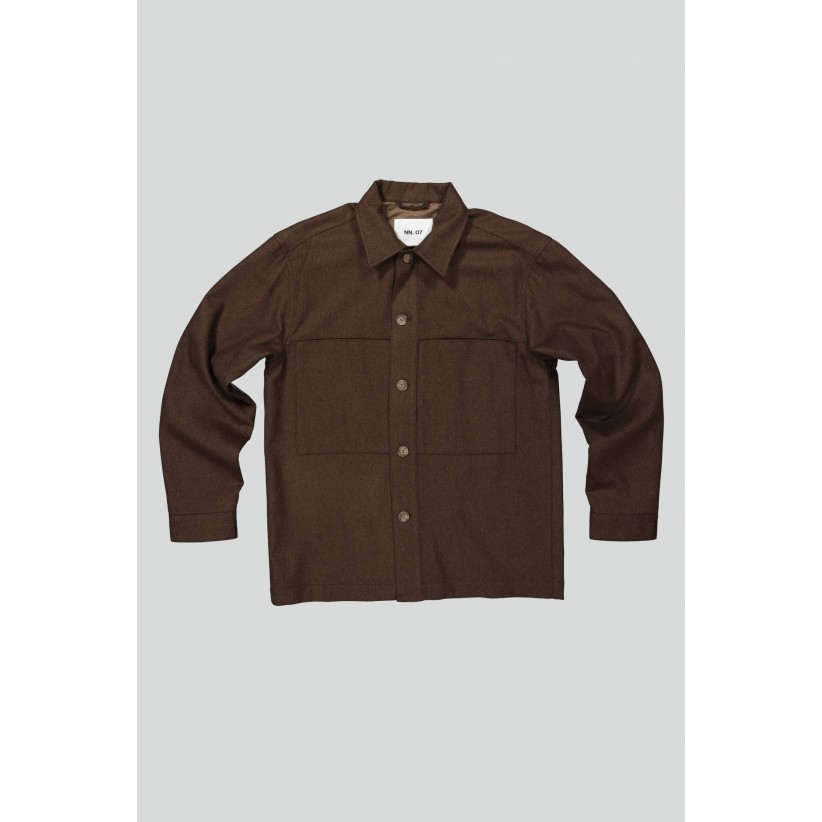 NN07, ISAK 1630 OVERSHIRT I BRUN