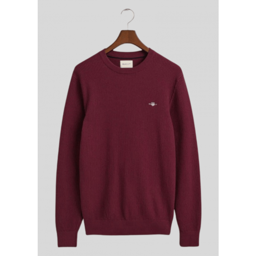 Gant, Strik, Crewneck, Bordeaux 
