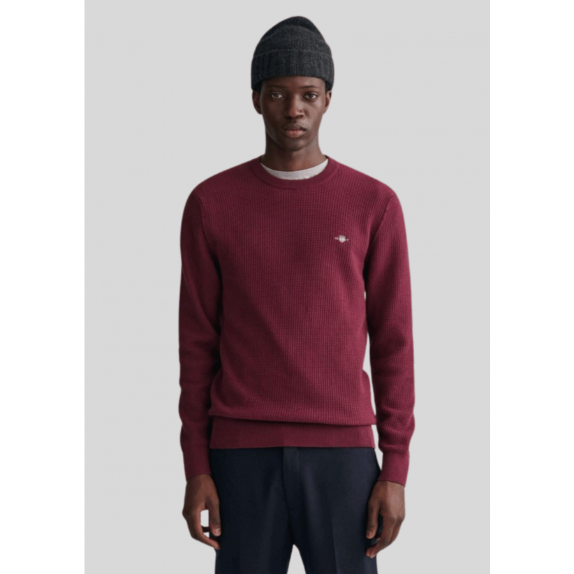 GantStrikCrewneckBordeaux-01