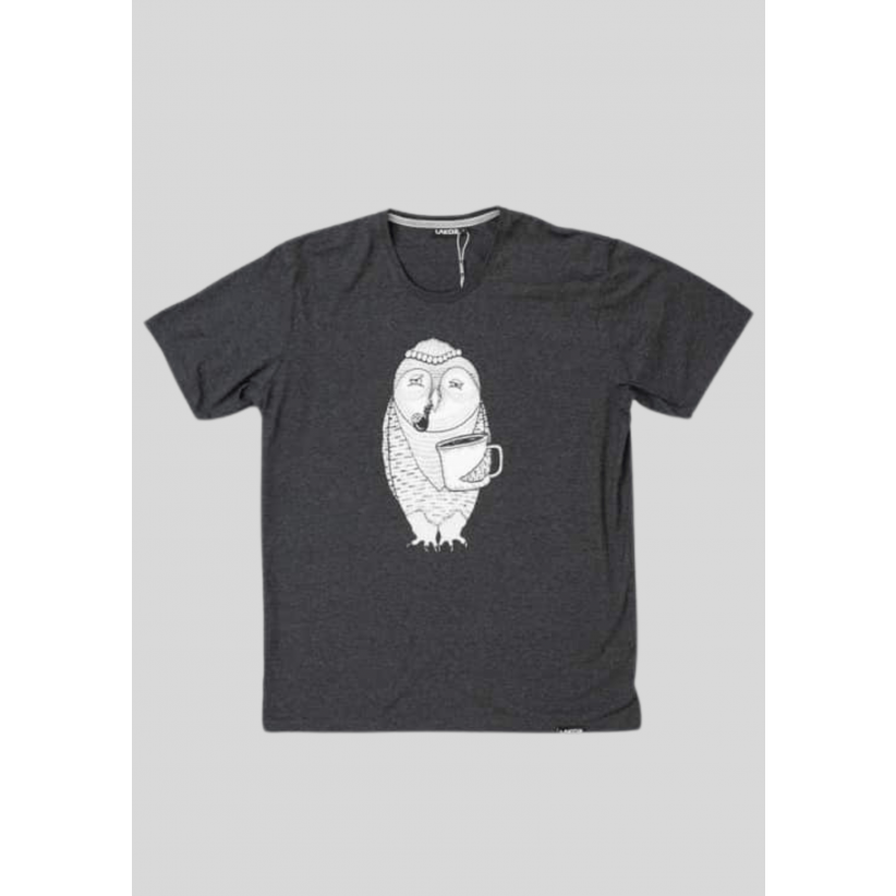 Lakor, T-shirt, Owl, Grå 