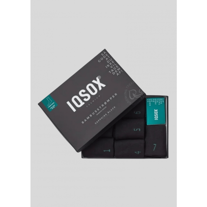 IQ Sox, Strømper, 7-pak Bambus, Black 