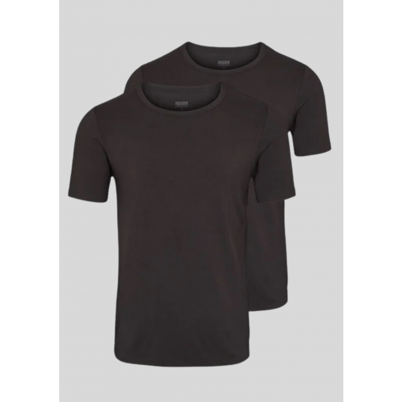 IQ Sox, Undertøj, 2-pak Bambus Rundhals T-shirt, Black