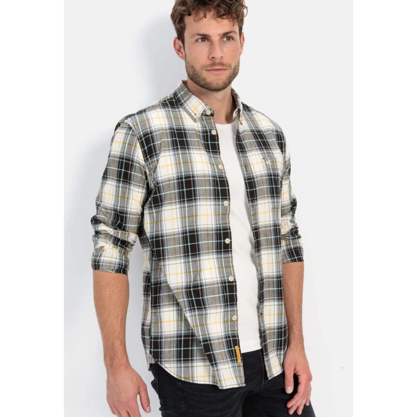 CamelActiveSkjorteBlackWhiteCheck-01