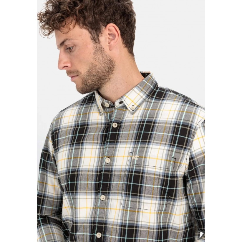 CamelActiveSkjorteBlackWhiteCheck-01