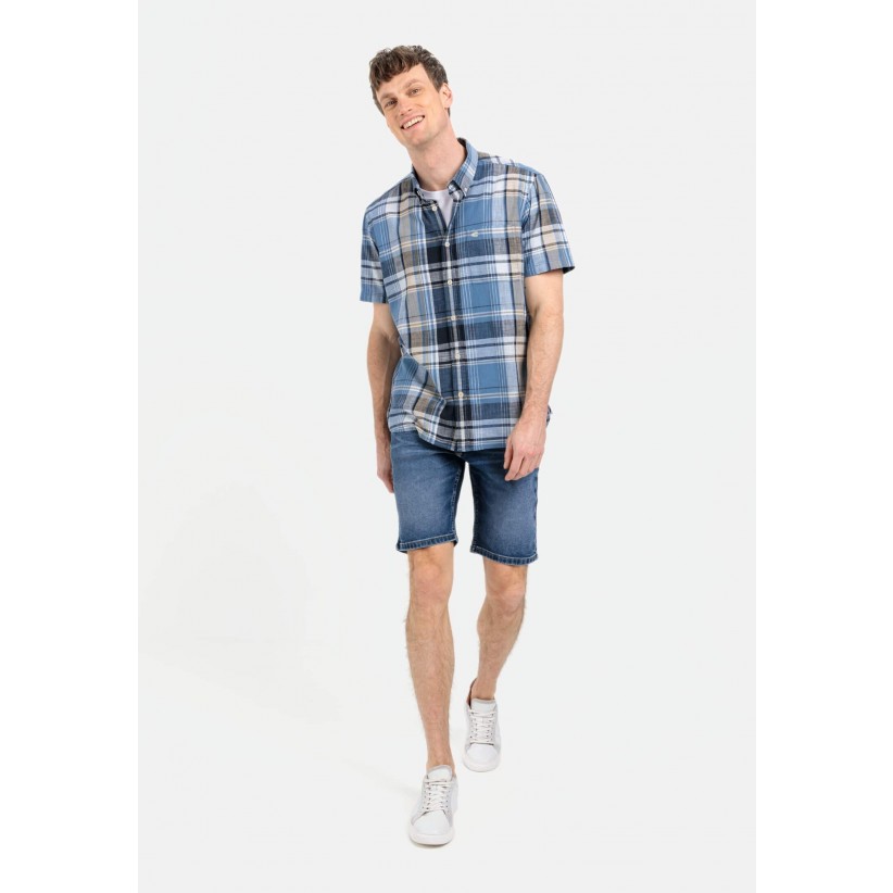 CamelActiveSkjorteSSBlueCheck-01
