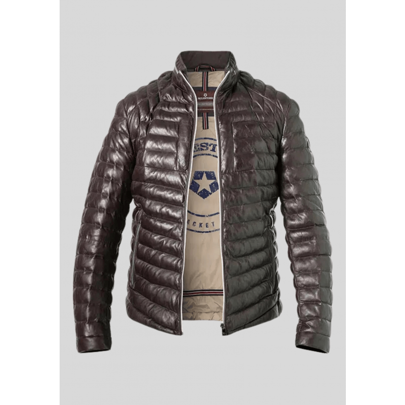 Milestone, Overtøj, Malik Leather Jacket, Dark Brown 