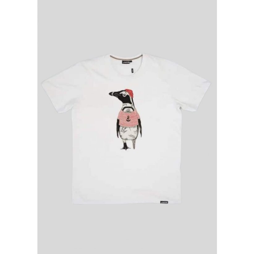 Lakor, T-shirt, Africa Pinguin, Hvid 