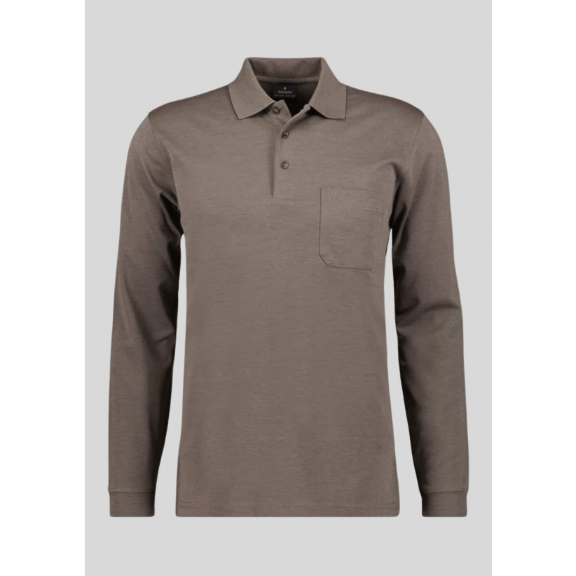 Ragman, Polo Langærmet, Microfiber, Goldenrod
