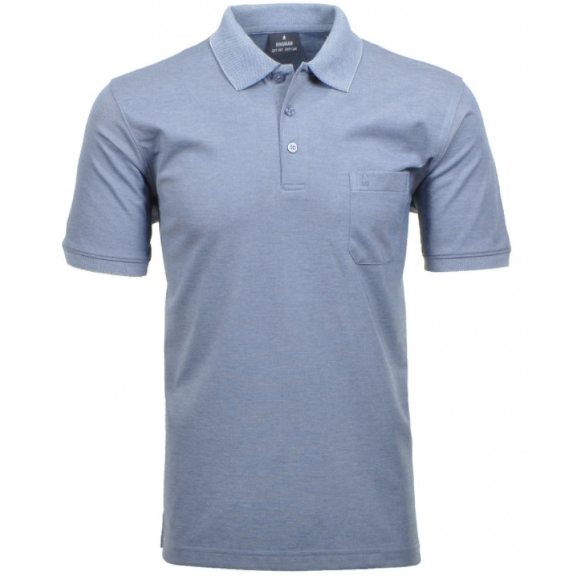 RAGMAN, MICROFIBER POLO I BLÅ