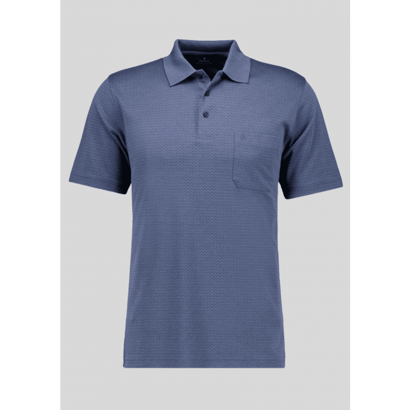 Ragman, Polo, Microfiber Jacquard, Azure