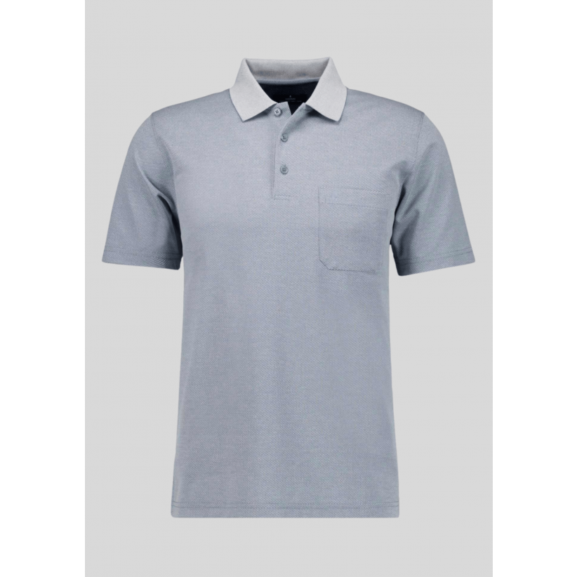 Ragman, Polo, Microfiber Fishnet, Light Blue