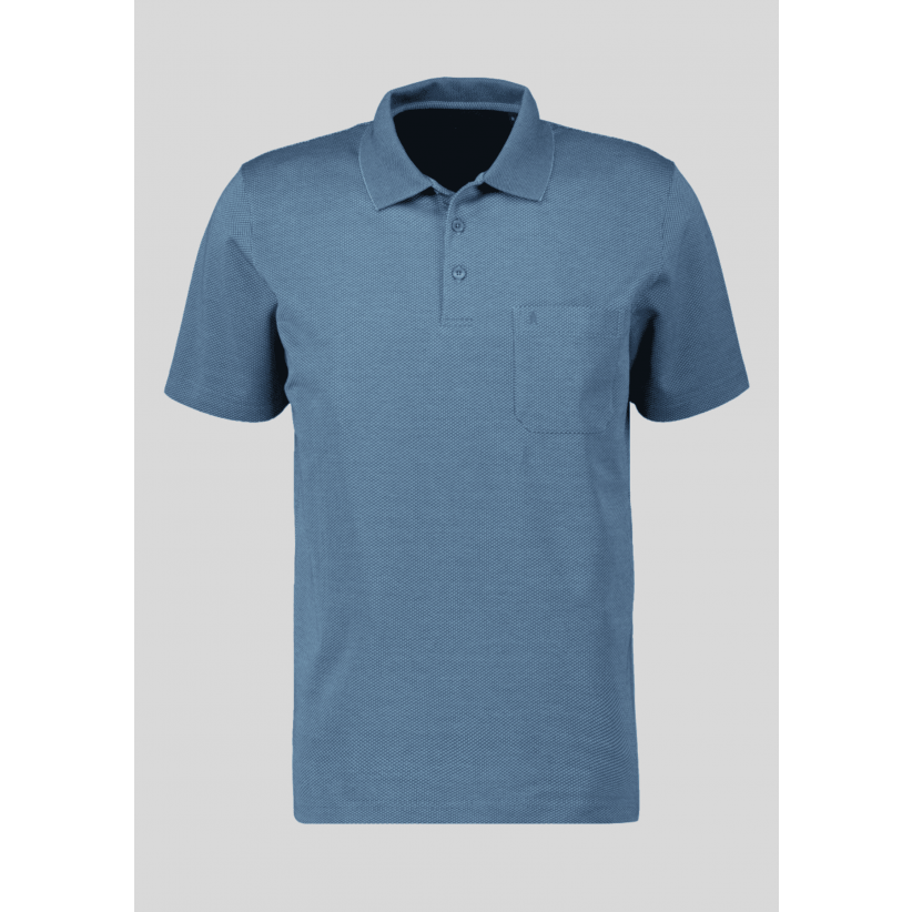Ragman, Polo, Microfiber Fishnet, Blue