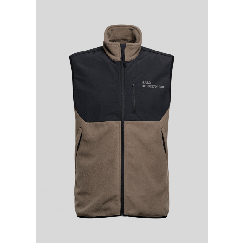 Halo, Overtøj, Blocked Fleece Vest, Brown 