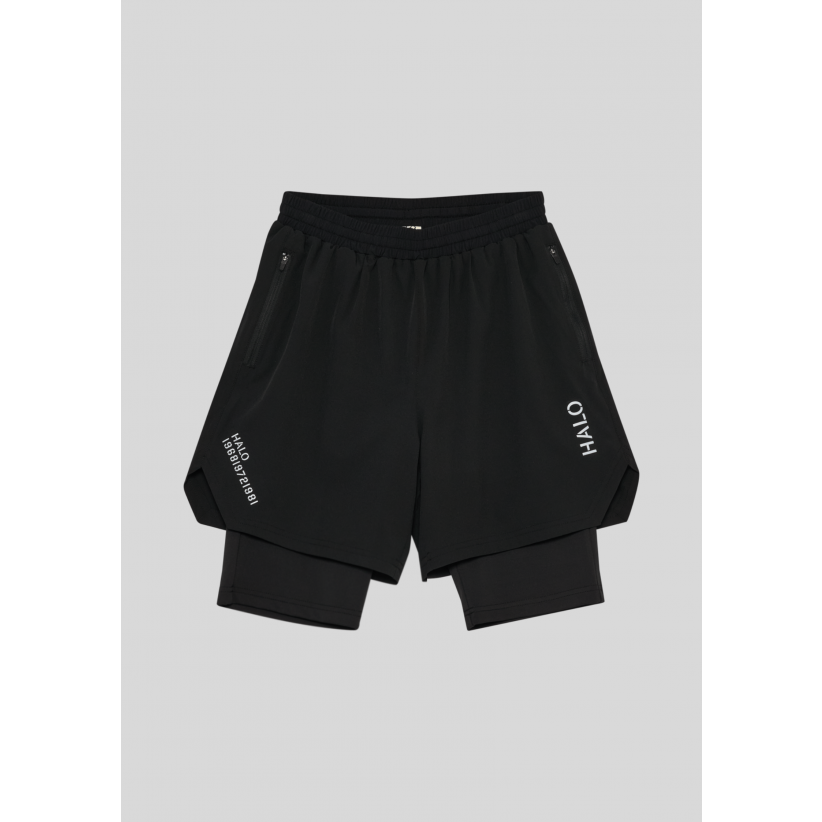 Halo, Shorts, 2 in 1 Shorts, Black
