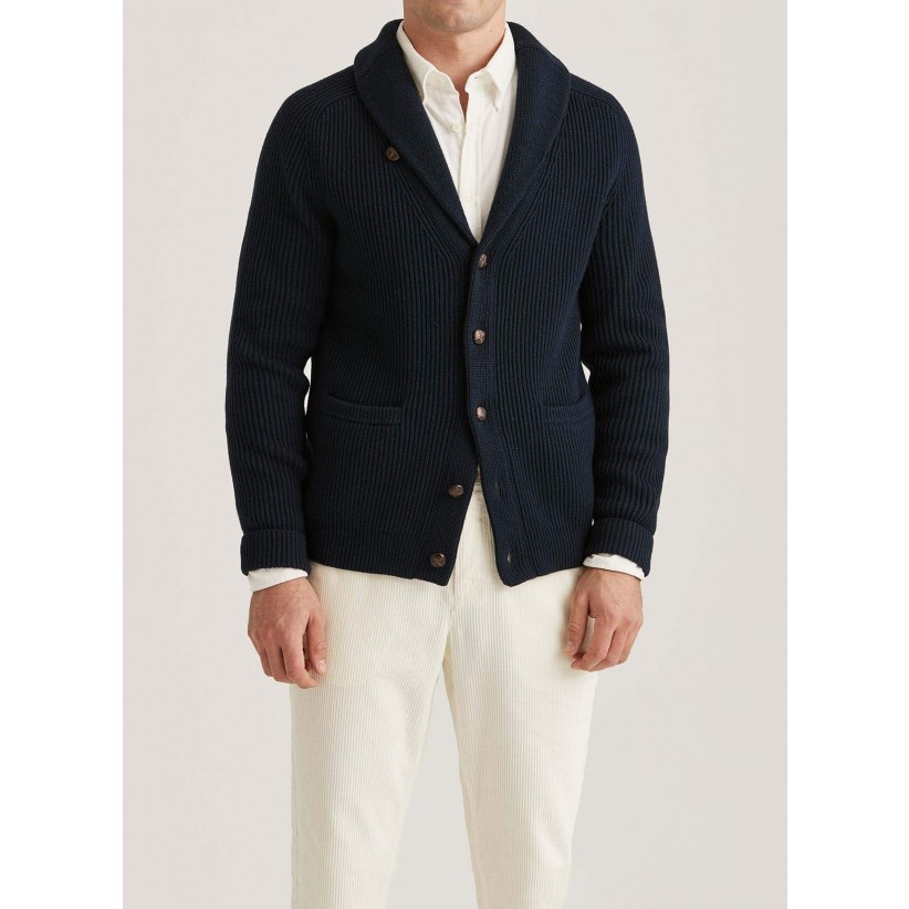 MORRIS STOCKHOLM, BRAYDEN SHAWL CARDIGAN I NAVY