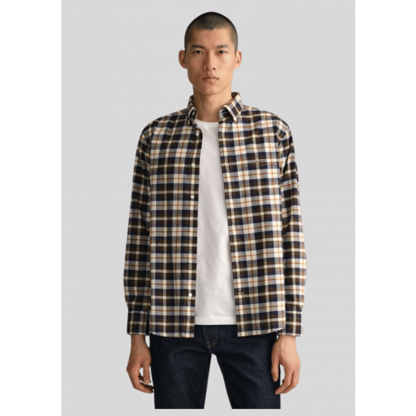 GantSkjorteFlannelBrownCheck-01