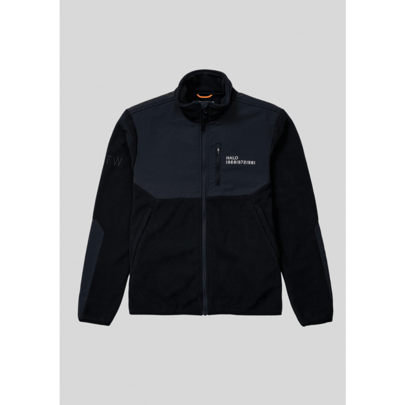Halo, Overtøj, Blocked Zip Fleece Jacket, Black