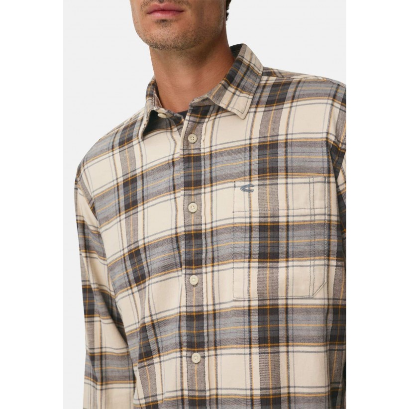 CamelActiveSkjorteLightweightFlannelBeigeCheck-01