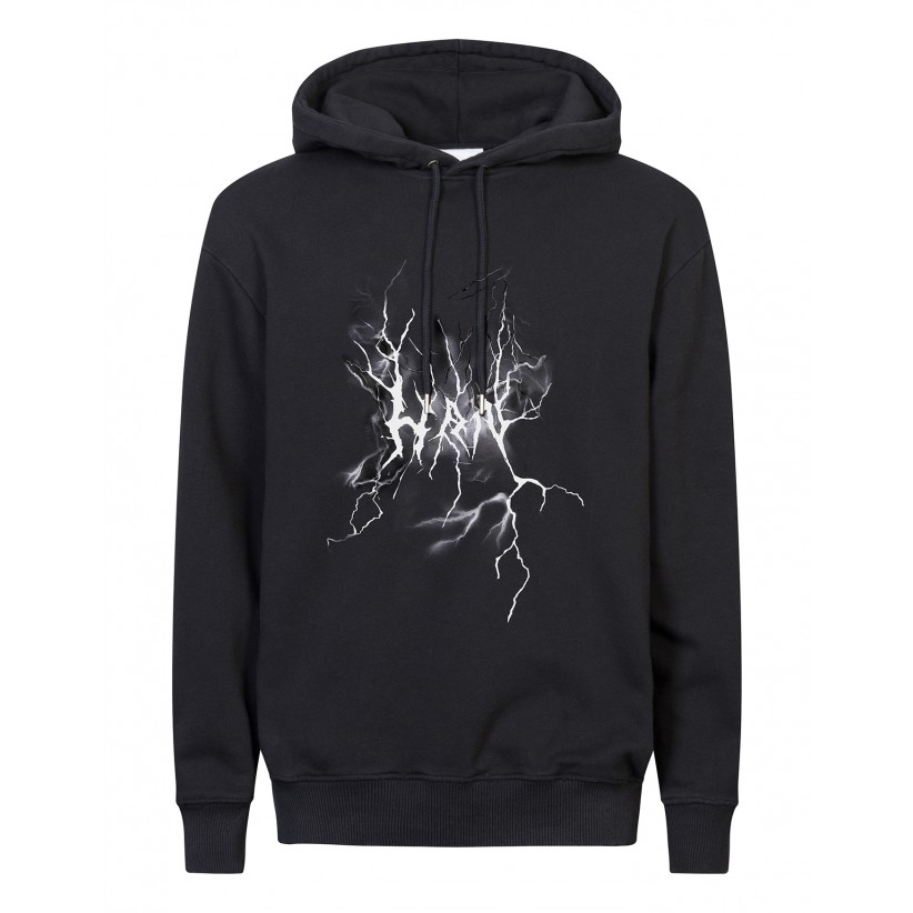 HAN KJØBENHAVN, ARTWORK HOODIE I SORT