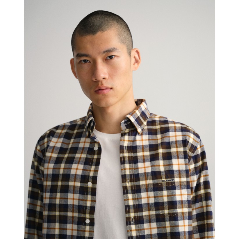 GantSkjorteFlannelBrownCheck-01