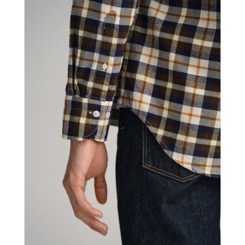 GantSkjorteFlannelBrownCheck-01