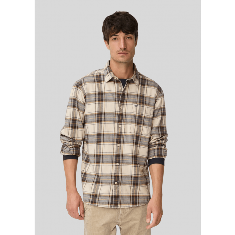 CamelActiveSkjorteLightweightFlannelBeigeCheck-01