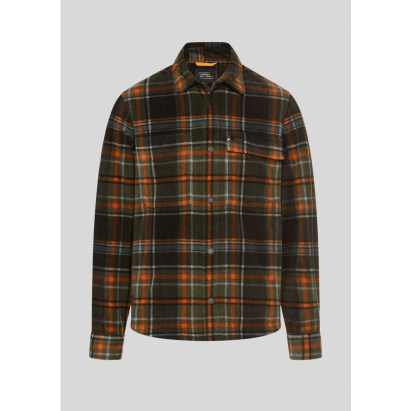 Camel Active, Overshirt, Checked Overshirt, Army-Orange 