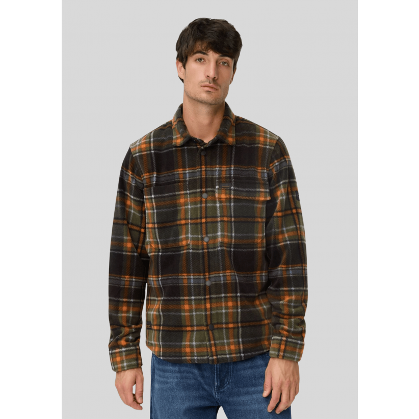 CamelActiveOvershirtCheckedOvershirtArmyOrange-01