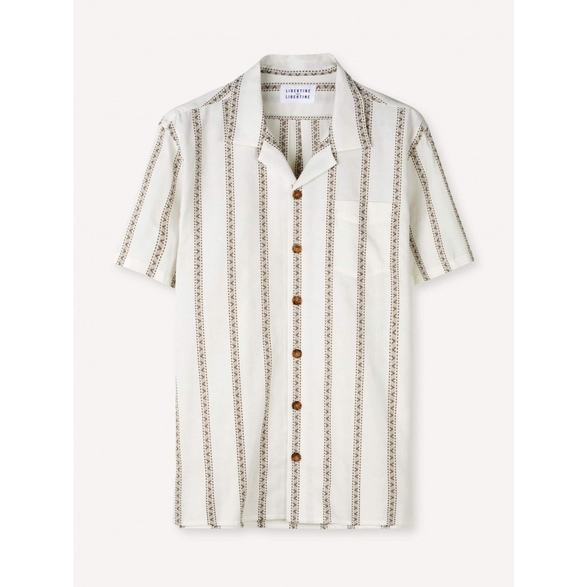 LIBERTINE, CAVE SS SHIRT 2203 I OLIVE STRIB