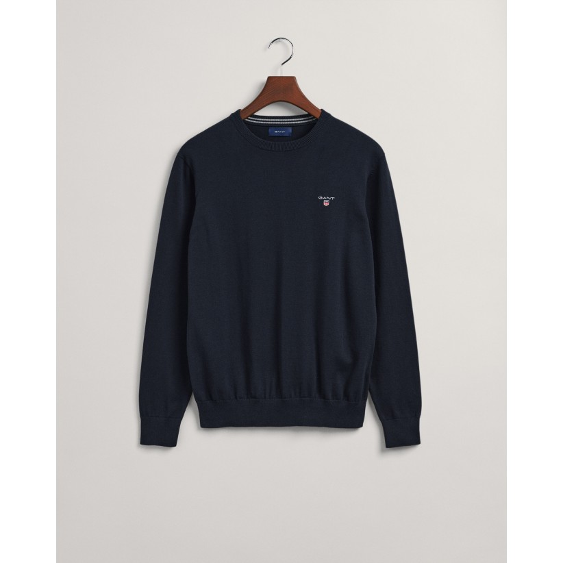 GANT, BOMULD-PIQUE STRIK I NAVY